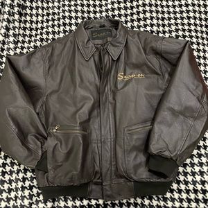 Snap-on tools brown leather jacket, XL